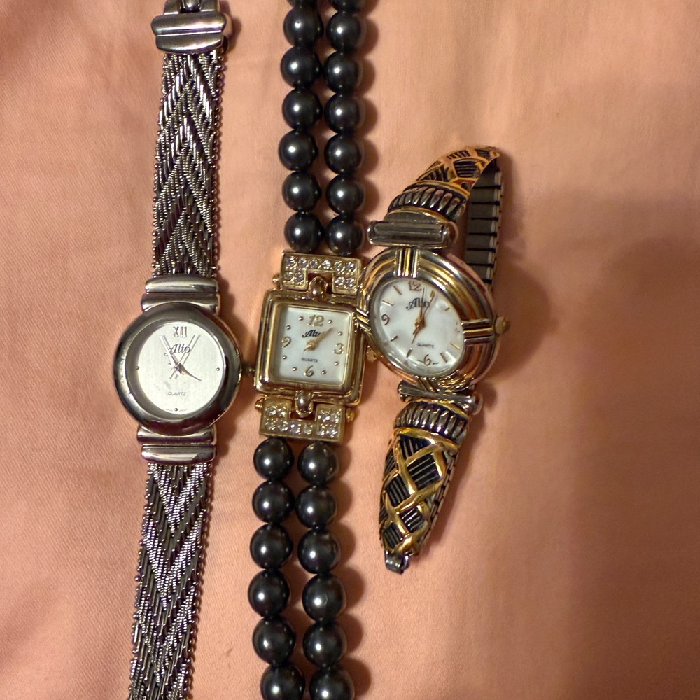 Stylish Trio of Alto Silver and Gold Watches